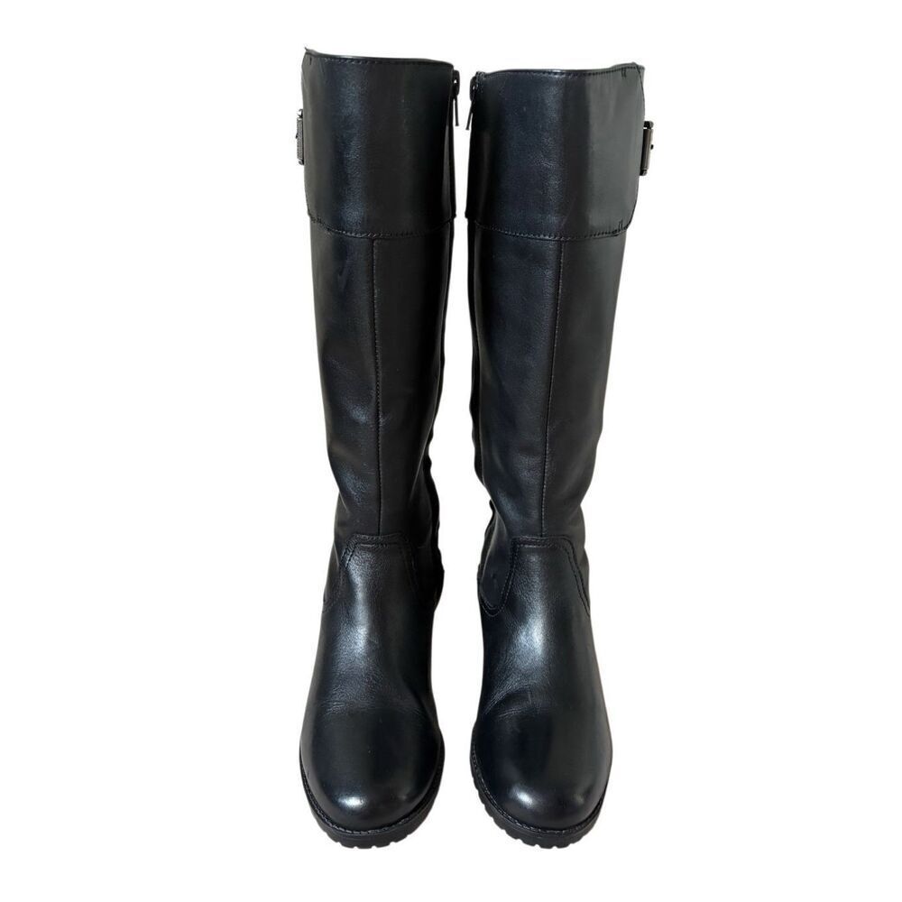 Lauren Ralph Lauren Boots Womens 6B Sigrid Tall Riding Black Leather Zip